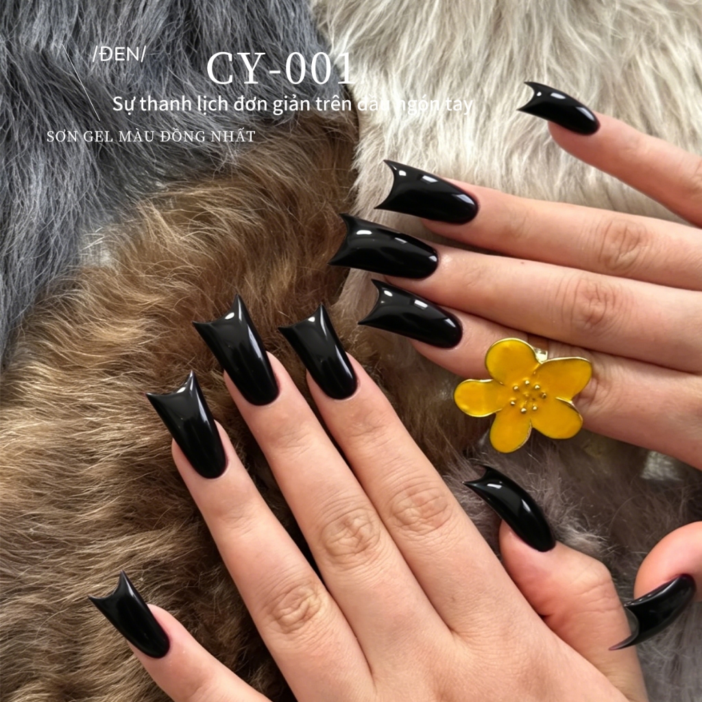 XEIJAYI 40ml - Sơn gel móng tay màu đen tuyền cổ điển, thích hợp sử dụng tại salon và nhà.
