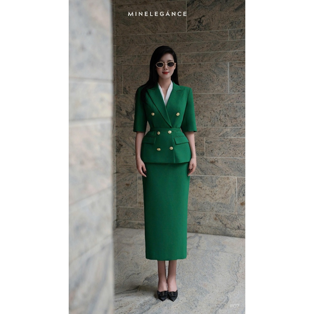 MINELEGÁNCE | SET ÁO VEST & CHÂN VÁY THANH LỊCH, SANG TRỌNG - MIN07