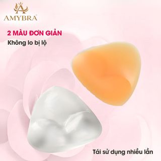 Miếng độn ngực silicon hình trái tim tái sử dụng được nhiều lần AMYBRA D352