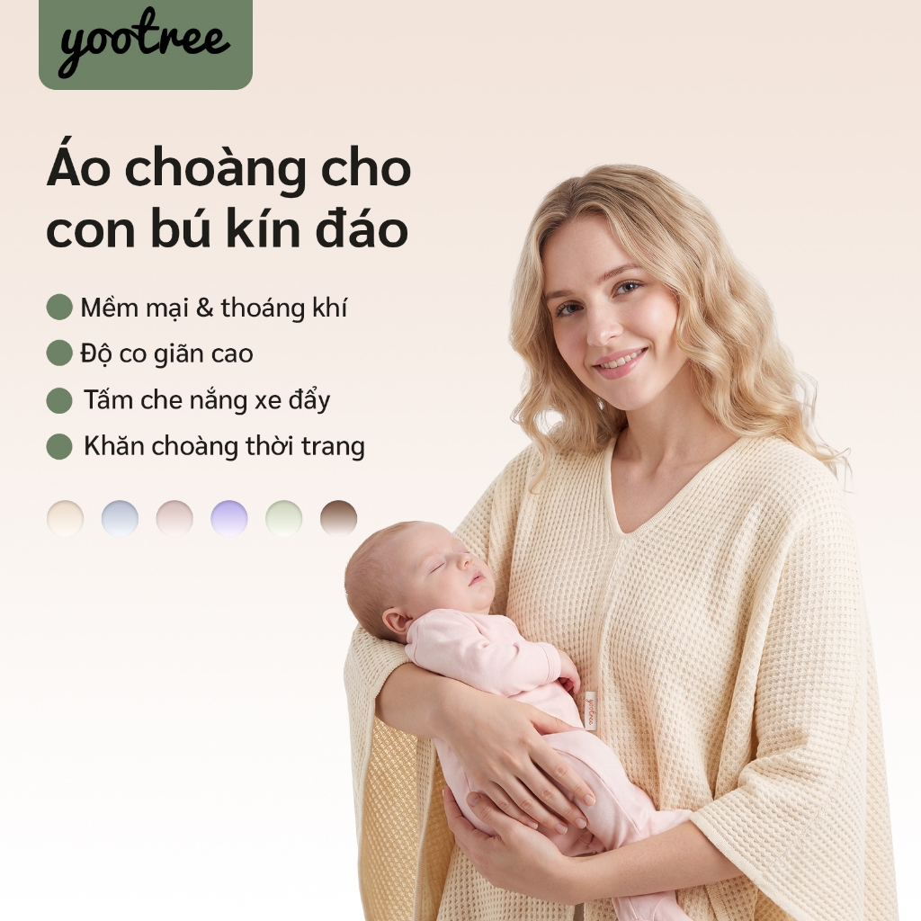 áo choàng cho bé bú yootree Khăn choàng che cho bé bú khăn che cho bé Mềm mại và thoáng khí