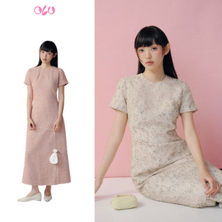 Đầm OLV cổ tròn dáng ôm High Neck Midi Dress nữ tính nhiều màu