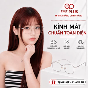 Gọng Kính Cận Nam Nữ Đa Giác Eye Plus 66013 Gọng Kim Loại Chuôi TR90 Mềm Dẻo Siêu Nhẹ Thời Trang
