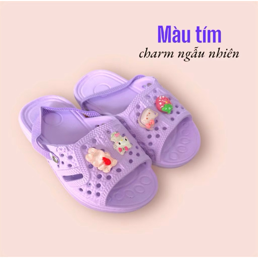 Dép Tổ Ong EVA Siêu Nhẹ Cho Bé | Quai Chun Mềm – Charm Ngẫu Nhiên – Cực Dễ Thương