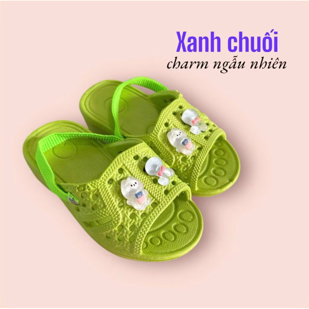 Dép Tổ Ong EVA Siêu Nhẹ Cho Bé | Quai Chun Mềm – Charm Ngẫu Nhiên – Cực Dễ Thương