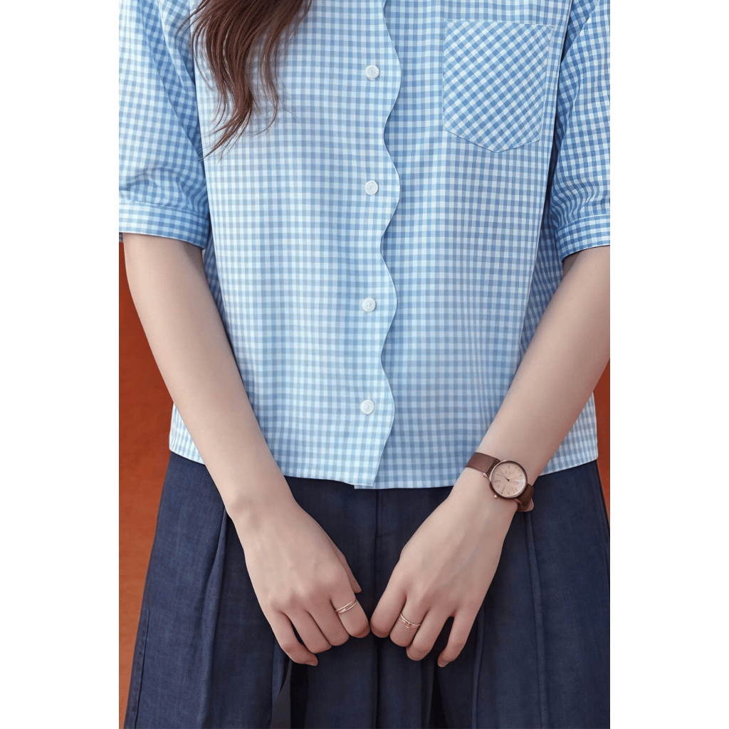 Umee Design - Áo Sơ Mi Xanh Caro Thiết Kế Sang Chảnh "Gió Biển Set"