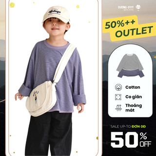 Áo thun kẻ trẻ em dài tay style Hàn Quốc dáng oversized | Dương Oyy 011123161