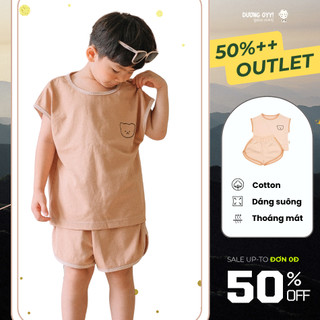 Set bộ hè bé trai style Hàn Quốc cotton hình Gấu | Dương Oyy 010623150
