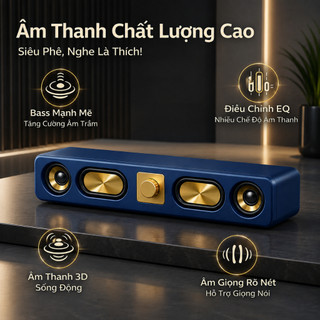 Loa Bluetooth Soundbar, Loa Mini Không Dây, Loa Bass Mạnh, Loa Nghe Nhạc, Loa TV, Loa Bluetooth Cao Cấp, Âm Thanh 3D, Kế