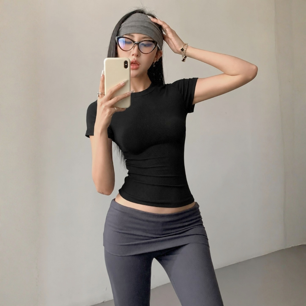 [Mở Bán] Áo Thun Nữ Tay Ngắn Cổ Tròn Basic Thun Borip Lụa DD42 Ôm Form, Mềm Mịn, Co Giãn Minh Khuê Boutique
