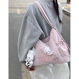 Túi tote nữ hoạ tiết chữ thêu tay thủ công tặng kèm charm gấu đeo nhiều kiểu túi đeo vai balo nữ thời trang
