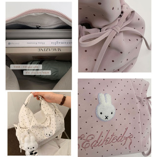 Túi tote nữ hoạ tiết chữ thêu tay thủ công tặng kèm charm gấu đeo nhiều kiểu túi đeo vai balo nữ thời trang