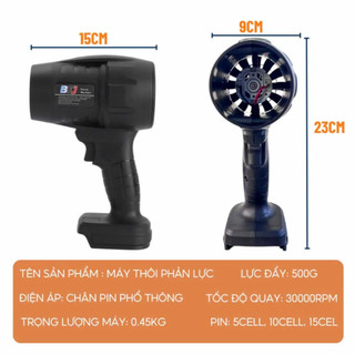 Máy Thổi Phản Lực Siêu Mạnh Công Suất 1050W, Quạt Thổi Turbofan Thổi Bụi Chân Pin Phổ Thông HOT