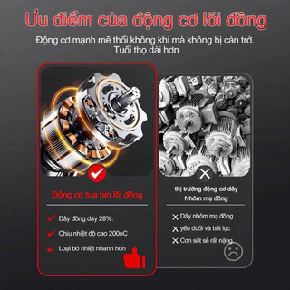 Máy Thổi Phản Lực Siêu Mạnh Công Suất 1050W, Quạt Thổi Turbofan Thổi Bụi Chân Pin Phổ Thông HOT
