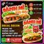 Decal bánh flan, bánh mì, trang trí quán nước,xe đẩy, dán tường, tủ kính,cao cấp chống nước- A4 cắt sẵn chỉ cần lột dán