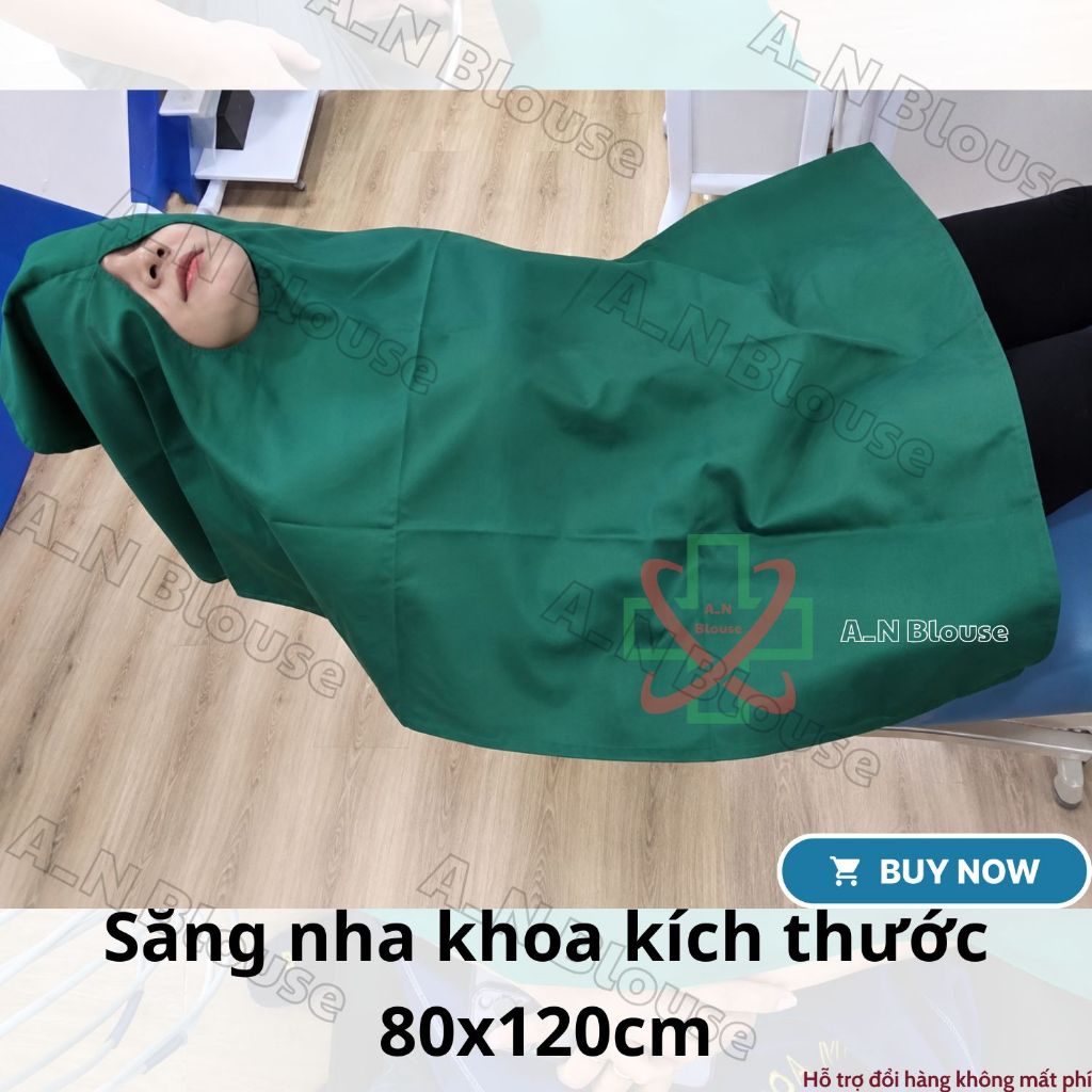 Khăn choàng nha khoa - Khăn dùng trong tiểu phẫu có lỗ, khăn y tế kt 80x120cm
