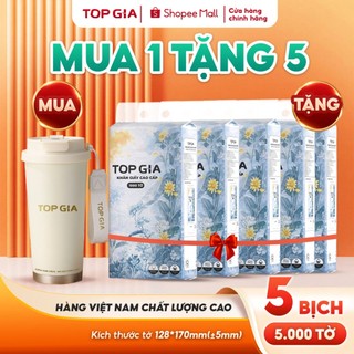 (MUA 1 TẶNG 5) Mua bình giữ nhiệt Topgia tặng 5 bịch khăn giấy rút đáy mộc an 1000 tờ 4 lớp dày dặn