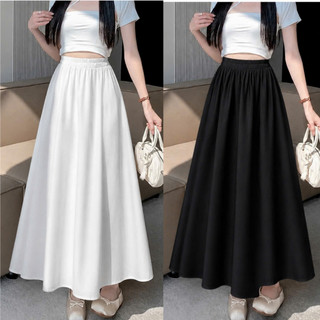 Chân váy dài qua gối The Simple bigize nữ dáng xòe chất vải lụa mềm mịn màu sắc basic phù hợp cho các nàng chuppy  CV15
