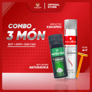 COMBO CHĂM SÓC CÁ NHÂN NAM 3 IN 1 – GÔM XỊT TÓC 600ML + BỌT CẠO RÂU 360ML + DAO CẠO DORCO TG708 (4+1)