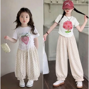 Quần Đũi Bé Gái Ống Bo Họa Tiết Hoa Nhí Style Hàn Quốc – Quần Suông Mặc Mát Cho Bé 2-10 Tuổi