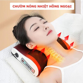 Gối Massage Cổ Vai Gáy Hỗ Trợ Giảm Đau Mỏi Vai Gáy - Máy Massage Hồng Ngoại 20 Bi Cao Cấp