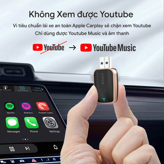 Bộ chuyển đổi Usb Carplay không dây Cronus chính hãng - WIFI 6+Bluetooth 5.4 , Có Update OTA