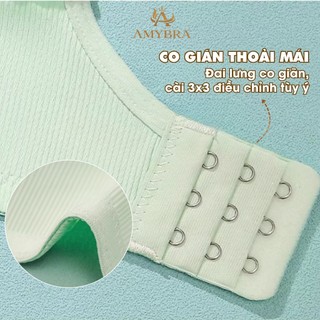 Áo Ngực Không Gọng Mút Mỏng Cotton Thoáng Mát, Áo Lót Nữ 3 Nấc Cài Sau Chắc Chắn AMYBRA A409