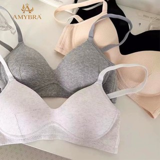 Combo Áo Ngực Không Gọng Mút Mỏng Cotton Thoáng Mát - Set Áo Lót Nữ Form Ôm Mềm Mại AMYBRA A409