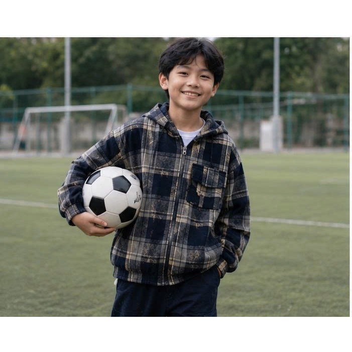 Áo khoác caro kẻ sọc có mũ khóa kéo đa dạng mẫu mã thời trang trẻ trung vải flannel thoáng khí .