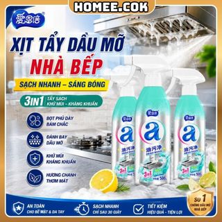 Homee.cok Chai Xịt Bọt Tẩy Dầu Mỡ Đa Năng 500g – Làm Sạch Máy Hút Mùi, Bếp Gas, Nhà Bếp Siêu Nhanh