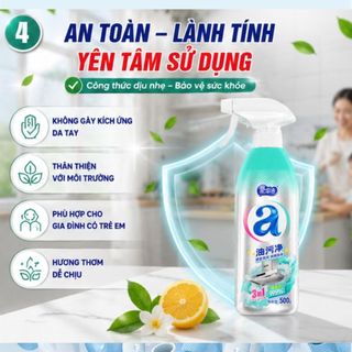 Homee.cok Chai Xịt Bọt Tẩy Dầu Mỡ Đa Năng 500g – Làm Sạch Máy Hút Mùi, Bếp Gas, Nhà Bếp Siêu Nhanh