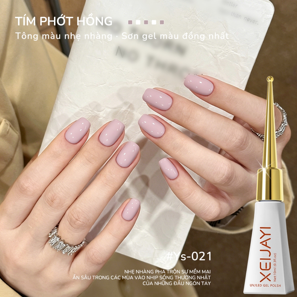 XEIJAYI 10ml - Sơn móng tay gel màu hồng nude hoa anh đào, phù hợp cho mọi mùa