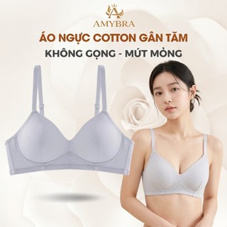Áo Ngực Nữ Không Gọng Ôm Ngực Mềm Mại, Áo Lót Nữ Cotton Mút Mỏng Nhẹ Nhàng AMYBRA A409