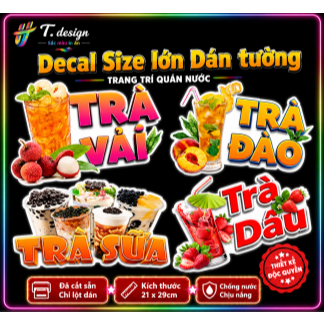 Decal UỐNG LÀ GHIỀN dán trang trí tường, chống nước,không bay màu,dán tủ, decal dán kính,xe đẩy,21x29cm - cắt bế sẵn