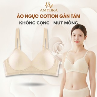Combo Áo Ngực Không Gọng Mút Mỏng Cotton Thoáng Mát - Set Áo Lót Nữ Form Ôm Mềm Mại AMYBRA A409