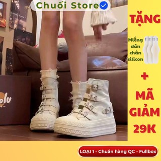 Giày thời trang nữ da PU tổng hợp dệt vải đế cao su năng động hiện đại hợp thời trang dễ mang