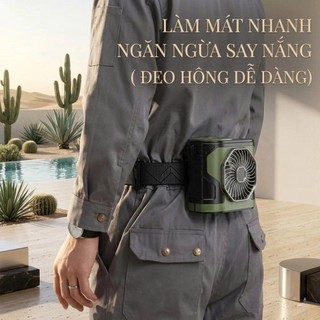 (MẪU MỚI) Quạt Mini Đeo Hông F83 - Quạt Tích Điện - Quạt Kẹp Áo Giảm Nóng Có Đèn LED, Chống Nước