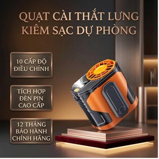 (MẪU MỚI) Quạt Mini Đeo Hông F83 - Quạt Tích Điện - Quạt Kẹp Áo Giảm Nóng Có Đèn LED, Chống Nước
