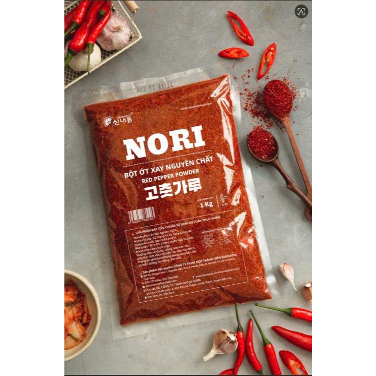 Bột ớt nguyên chất Hàn Quốc túi 1kg - Nguyên liệu làm kim chi, món ăn Hàn Quốc