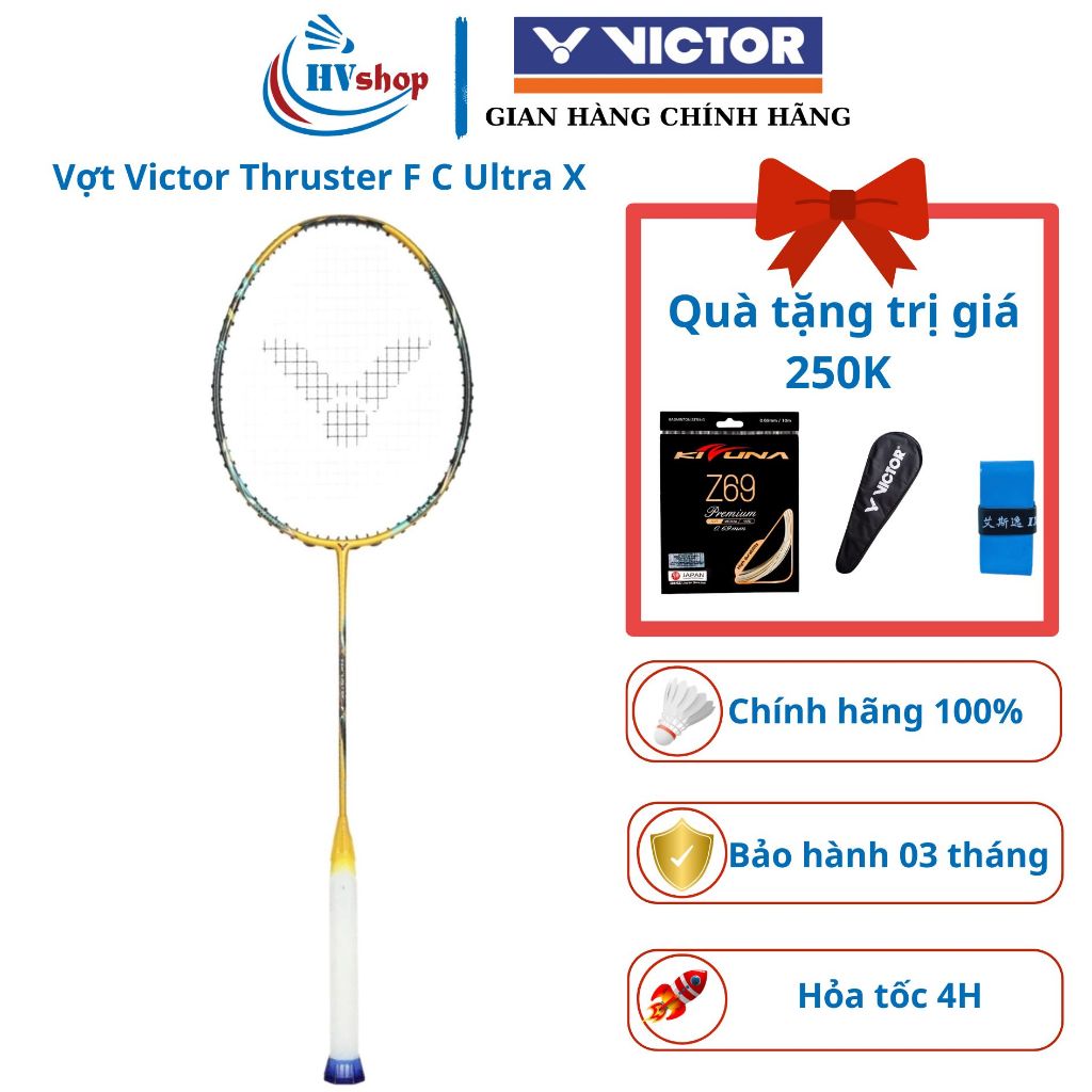 Vợt cầu lông Victor Thruster F C Ultra X chính hãng, thân cứng 5.8mm, nặng đầu, chuyên công - HVShop