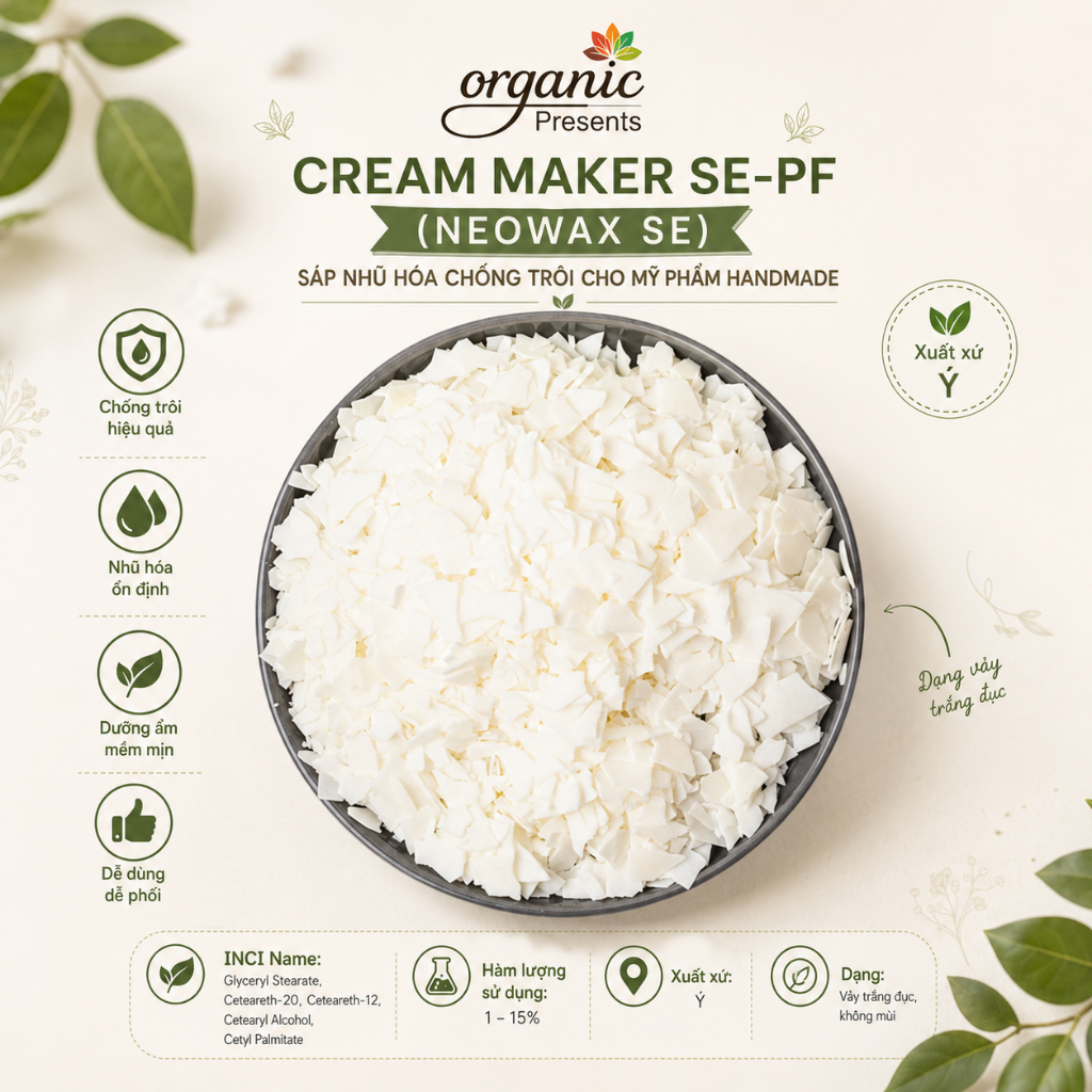 Sáp nhũ hóa Naterol SE / Neowax SE - Mã CREAM MAKER SE-PF