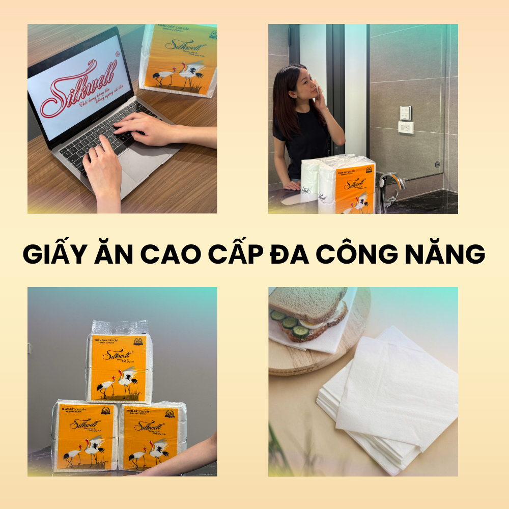 [HỎA TỐC] Khăn Giấy Lụa Silkwell Combo 3 Bịch K240 1kg/Túi - 2 Lớp Mềm Mịn, Siêu Dai Thấm Hút