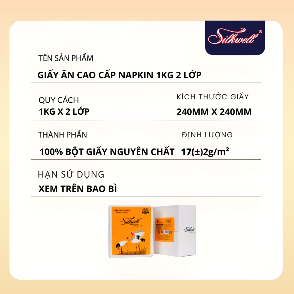 [HỎA TỐC] Khăn Giấy Lụa Silkwell Combo 3 Bịch K240 1kg/Túi - 2 Lớp Mềm Mịn, Siêu Dai Thấm Hút