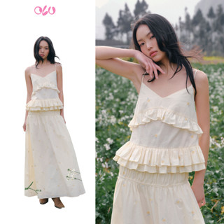 Set đồ nữ OLV Butter Fleur Strappy Ruffle Maxi phù hợp mùa hè đi chơi đi biển