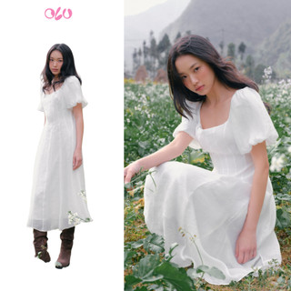 Đầm maxi OLV tay bồng cổ vuông quyến rũ Dami phù hợp đi tiệc đi chơi