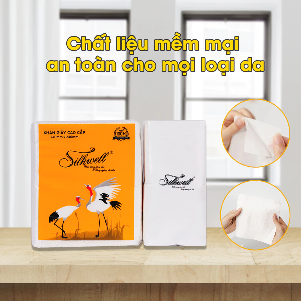 [HỎA TỐC] Khăn Giấy Lụa Silkwell Combo 3 Bịch K240 1kg/Túi - 2 Lớp Mềm Mịn, Siêu Dai Thấm Hút