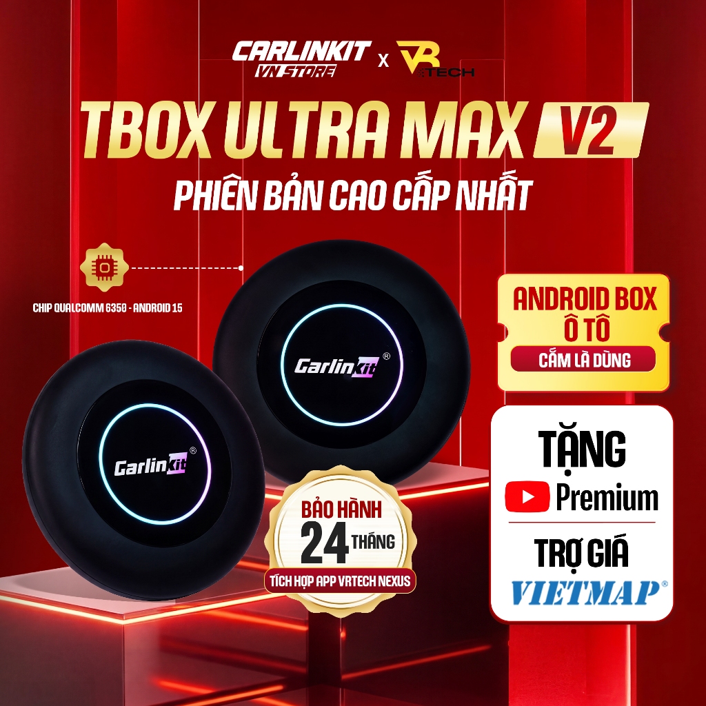 Carlinkit TBOX ULTRA MAX V2 2026, Android Box Ô Tô, Android 15, QCM ...