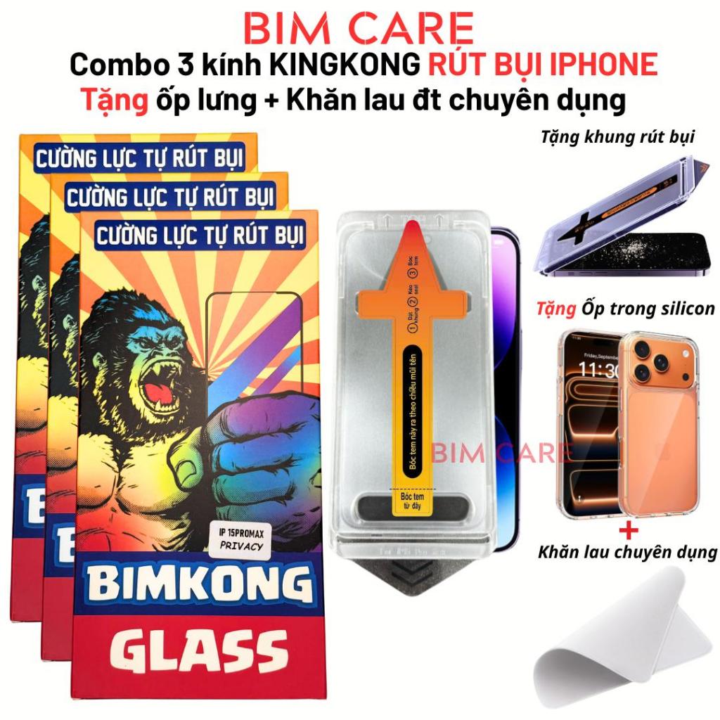 (KINGKONG RÚT BỤI VIỆT) Kính cường lực KINGKONG dành cho ip có khung tự dán dành cho X 11PROMAX 12 13 14 15 16 17PROMAX
