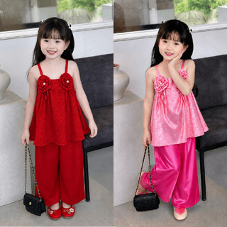Set yếm 2s lụa cho bé mặc chơi Tết Trung Thu, lễ hội. Set yếm 2 dây bé gái size đại. Bộ yếm mặc hè 8-40kg B08-BIATON