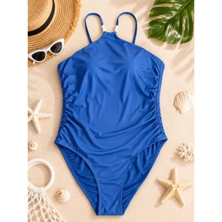 Bikini 1 mảnh, đồ bơi liền thân kín đáo, màu xanh dương phối ngọc cá tính, sẵn đệm ngực hàng VNXK
