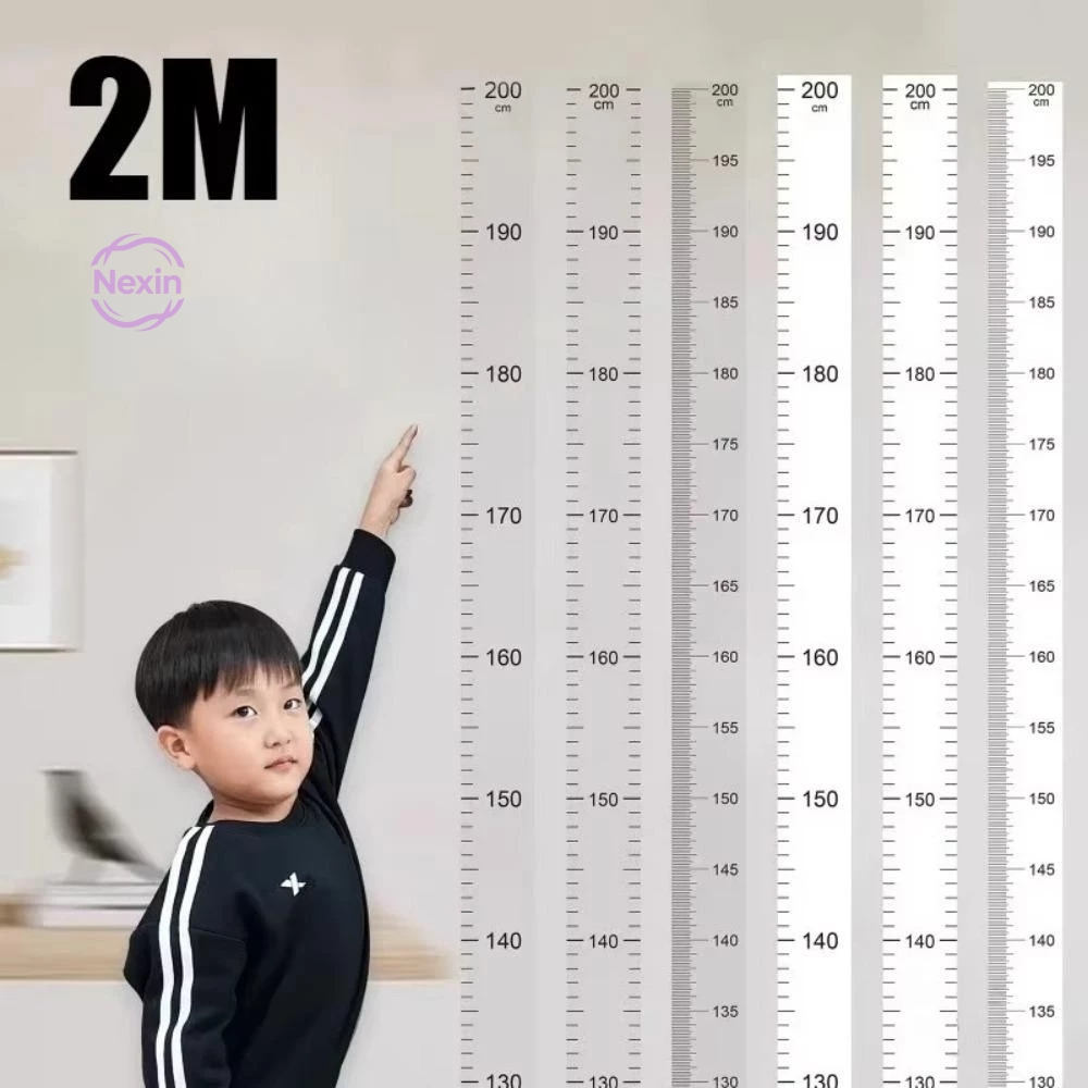 💜Nexin💜 ✨Thước Đo Chiều Cao 2M Trong Suốt Dán Tường Không Làm Hư Tường Cho Bé Gái